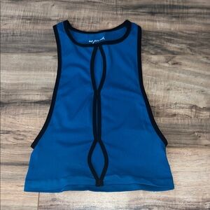 UO Blue Crop Cut Out Tank Top